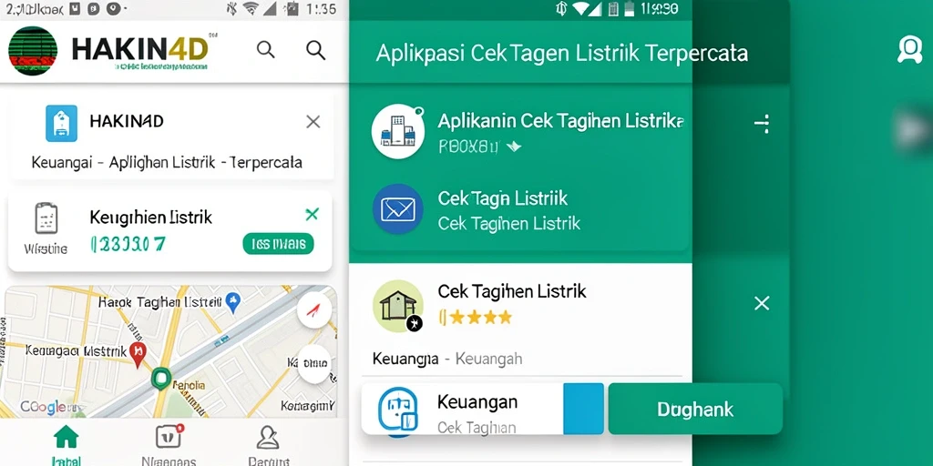 Tampilan antarmuka HAKIN4D saat mengecek tagihan listrik.