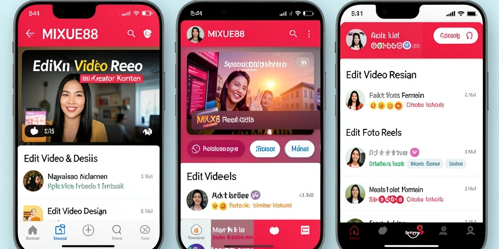 Antarmuka MIXUE88 yang intuitif untuk Edit Video Reels.