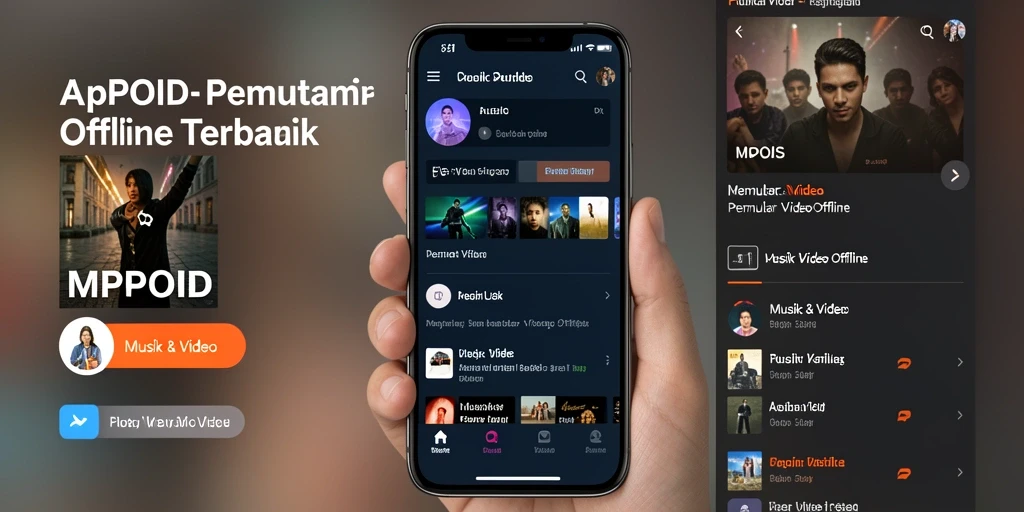 Tampilan antarmuka aplikasi Pemutar Video Offline MPOID.