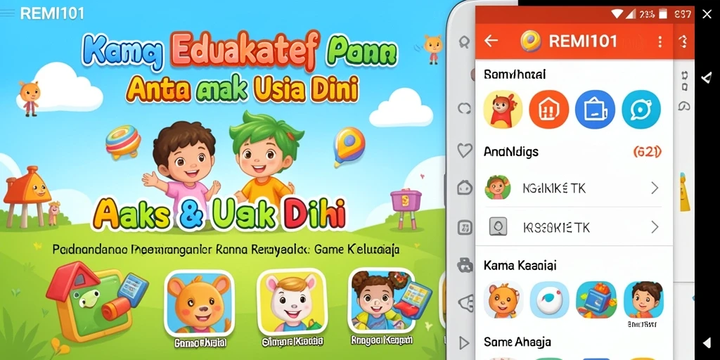 Antarmuka menarik dari aplikasi Game Anak TK REMI101.