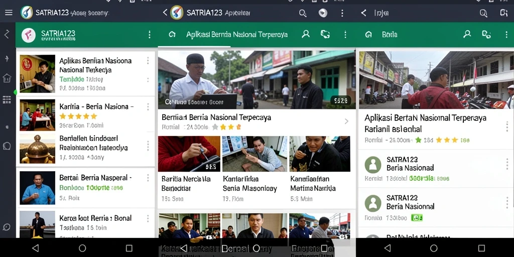 Tampilan antarmuka utama aplikasi SATRIA123 yang informatif dan mudah digunakan.
