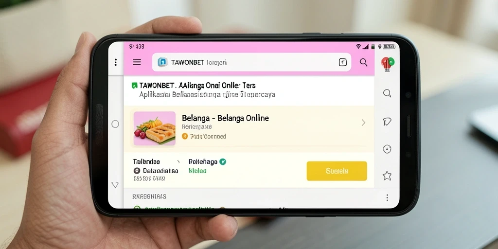 Antarmuka aplikasi TAWONBET untuk Belanja Online yang menarik dan mudah digunakan.