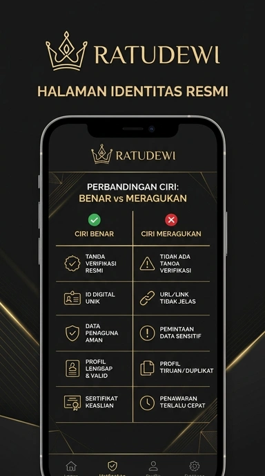 Tampilan kanal resmi ratudewi